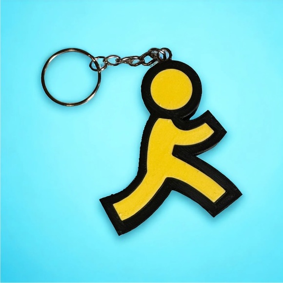 Exclusive 3D Printed AOL Instant Messenger Running Man Keychain - AIM - Picture 1 of 2